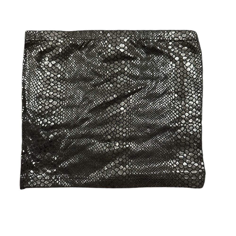 Black metallic animal print tube top